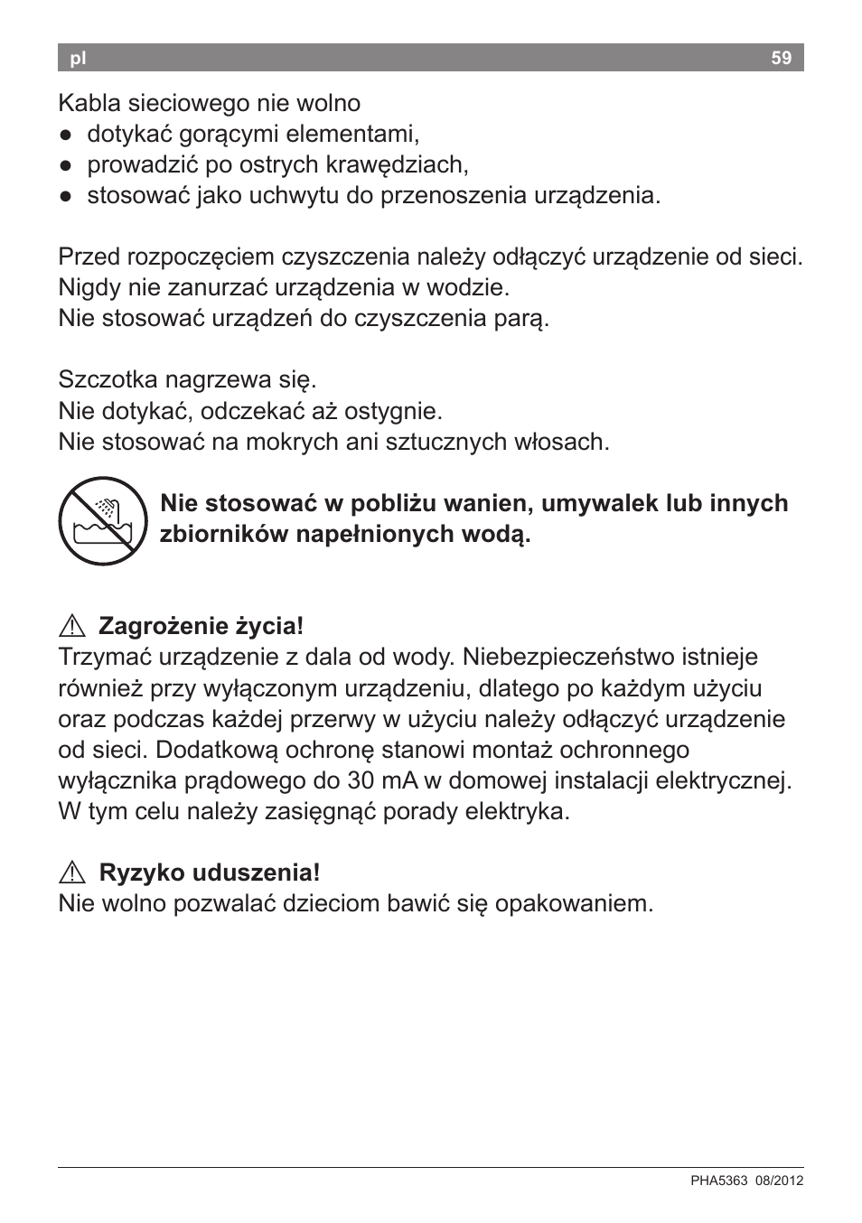 Bosch PHA5363 Warmluftstylingbürste BrilliantCare Quattro-Ion User Manual | Page 61 / 86