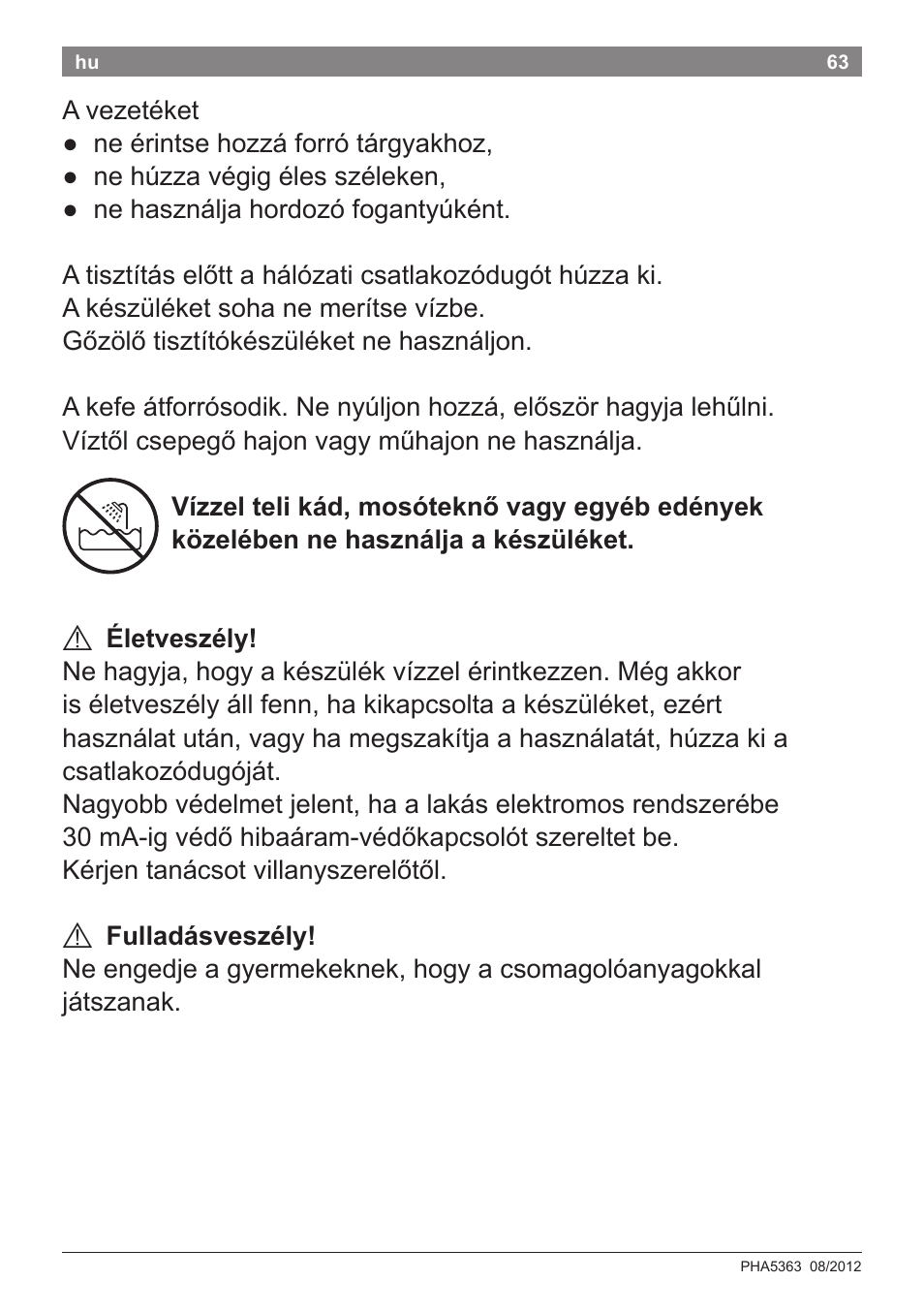 Bosch PHA5363 Warmluftstylingbürste BrilliantCare Quattro-Ion User Manual | Page 65 / 86