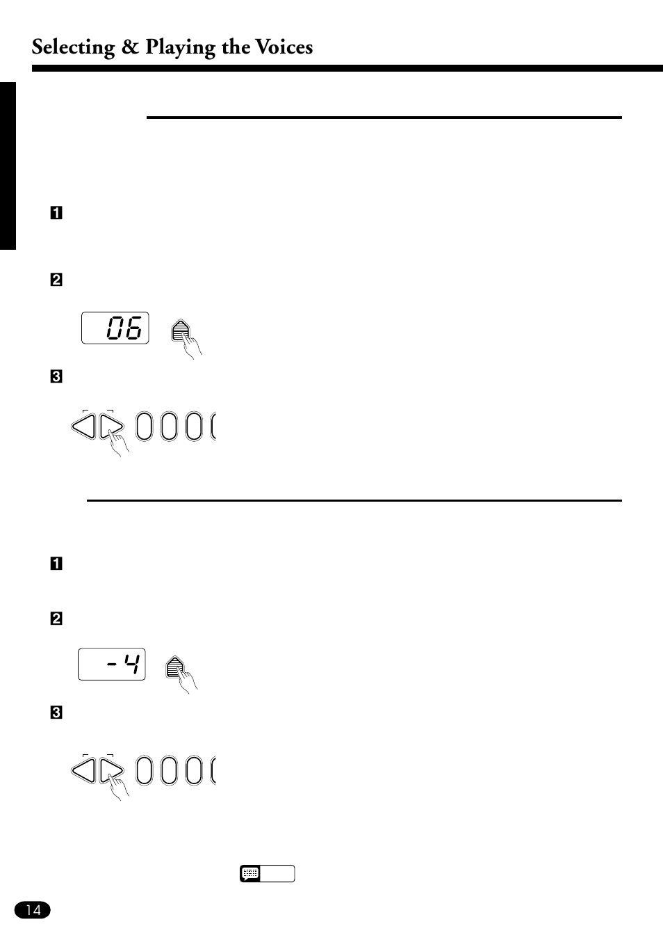 Selecting & playing the voices, Dsp depth | Yamaha PSR-510 User Manual | Page 16 / 77