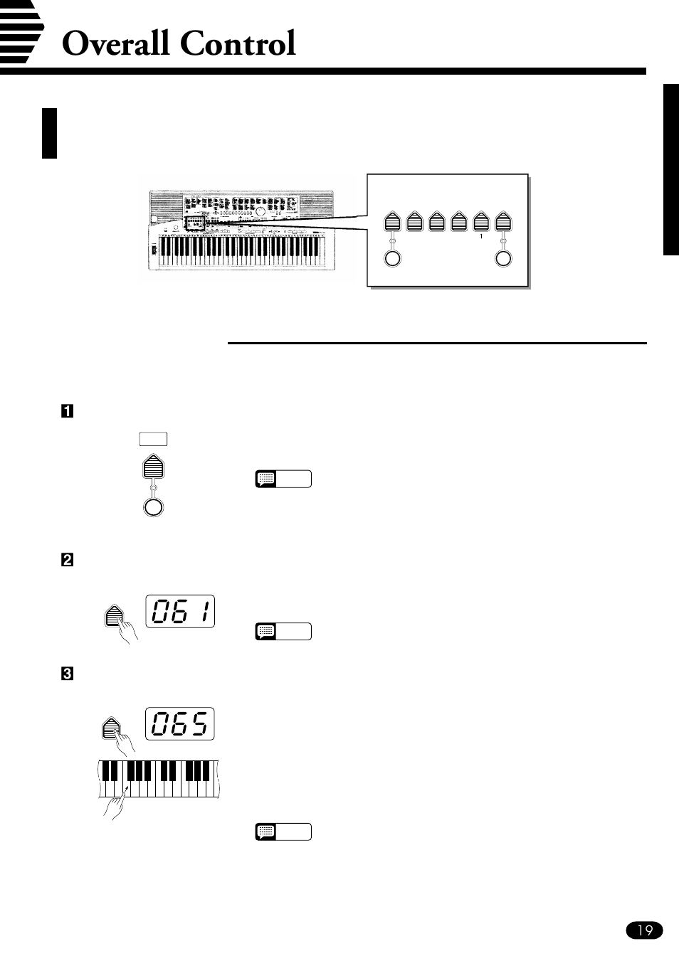 Overall control, Split point change | Yamaha PSR-510 User Manual | Page 21 / 77