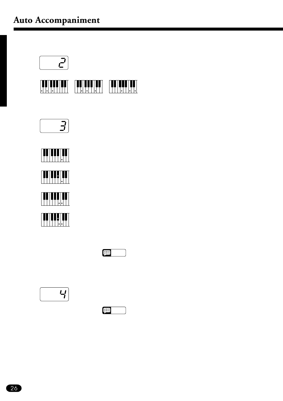 Auto accompaniment | Yamaha PSR-510 User Manual | Page 28 / 77