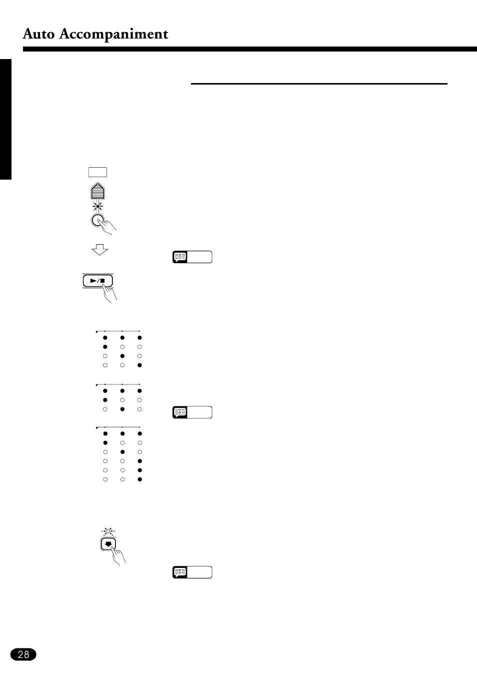 Auto accompaniment, Accompaniment control | Yamaha PSR-510 User Manual | Page 30 / 77
