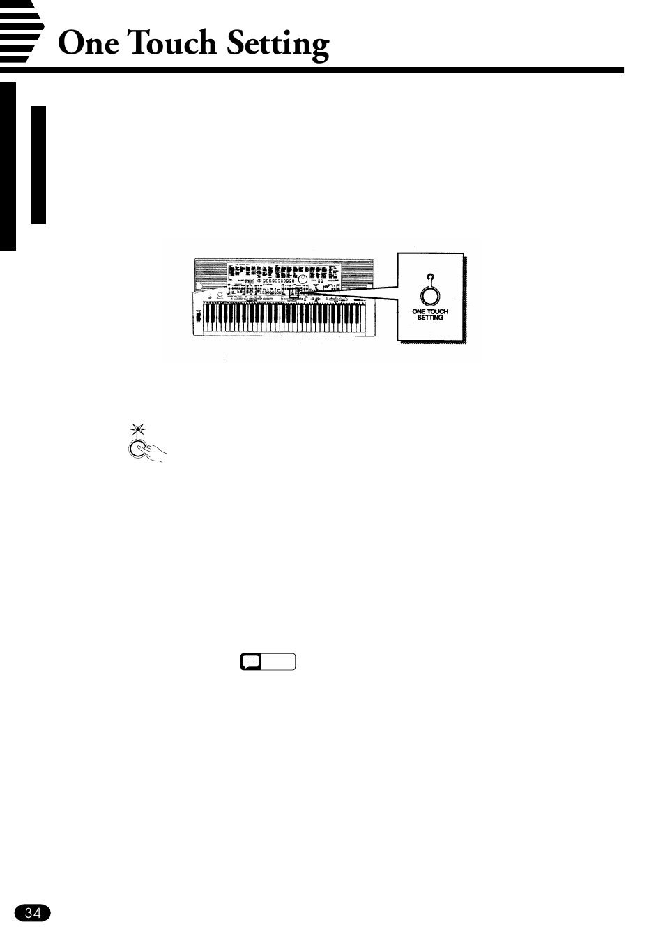 One touch setting | Yamaha PSR-510 User Manual | Page 36 / 77