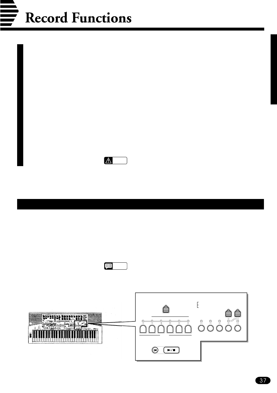 Record functions | Yamaha PSR-510 User Manual | Page 39 / 77