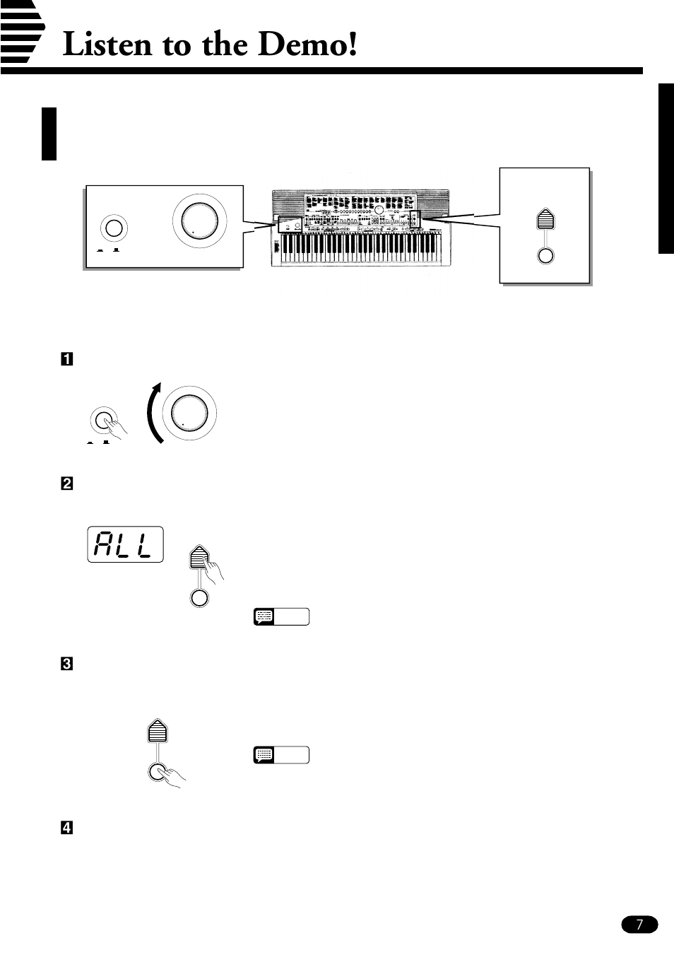 Listen to the demo, Select a song | Yamaha PSR-510 User Manual | Page 9 / 77