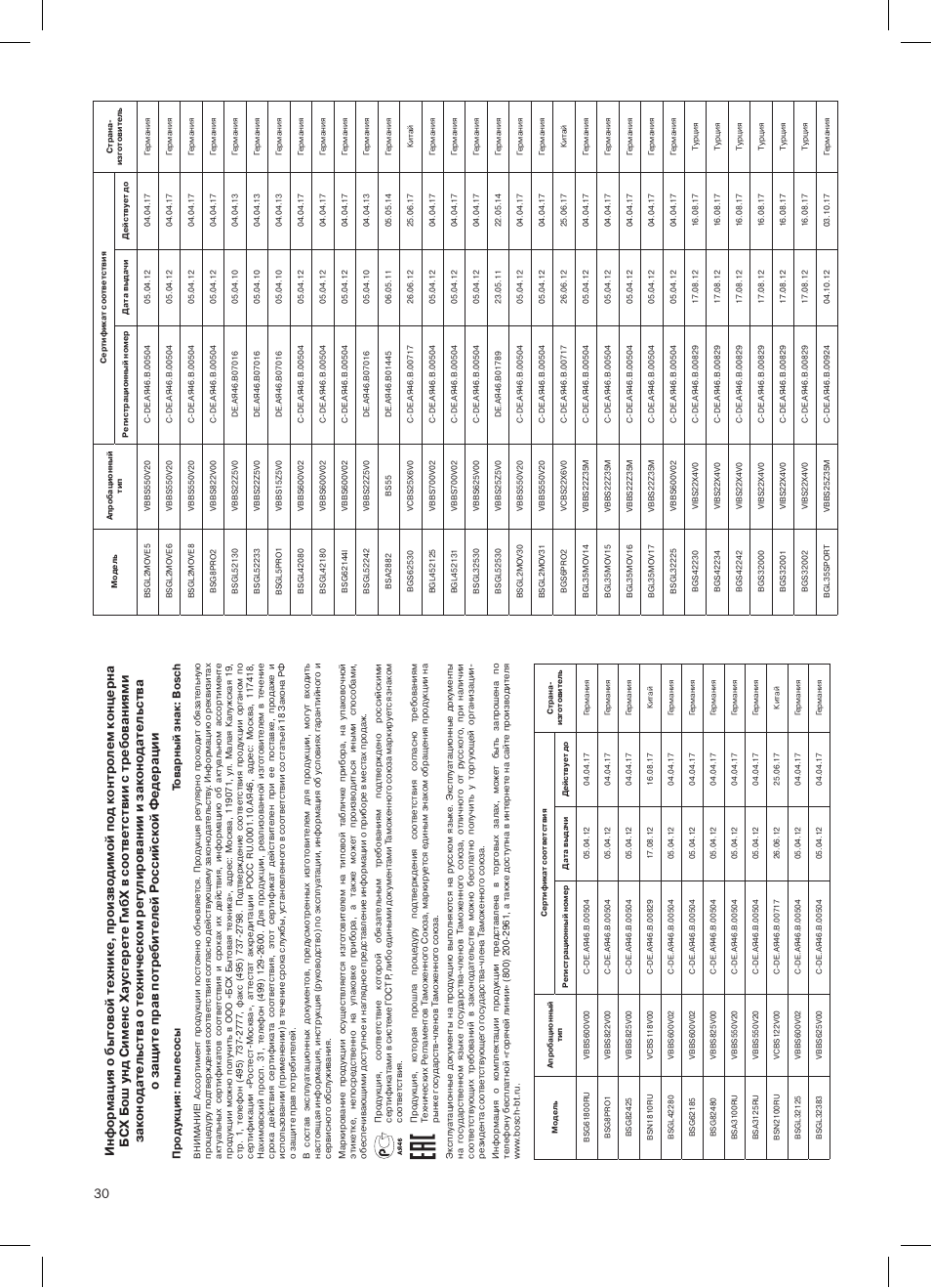 Bosch logo Bodenstaubsauger mit Staubbeutel BSG62200 samoablau-metallic User Manual | Page 39 / 42