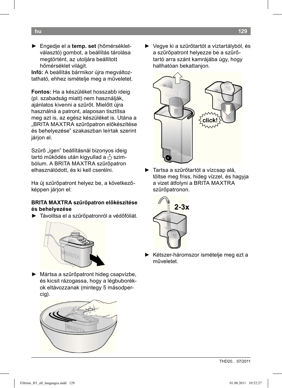 Bosch THD2023 Heißwasserspender Filtrino FastCup User Manual | Page 129 / 154