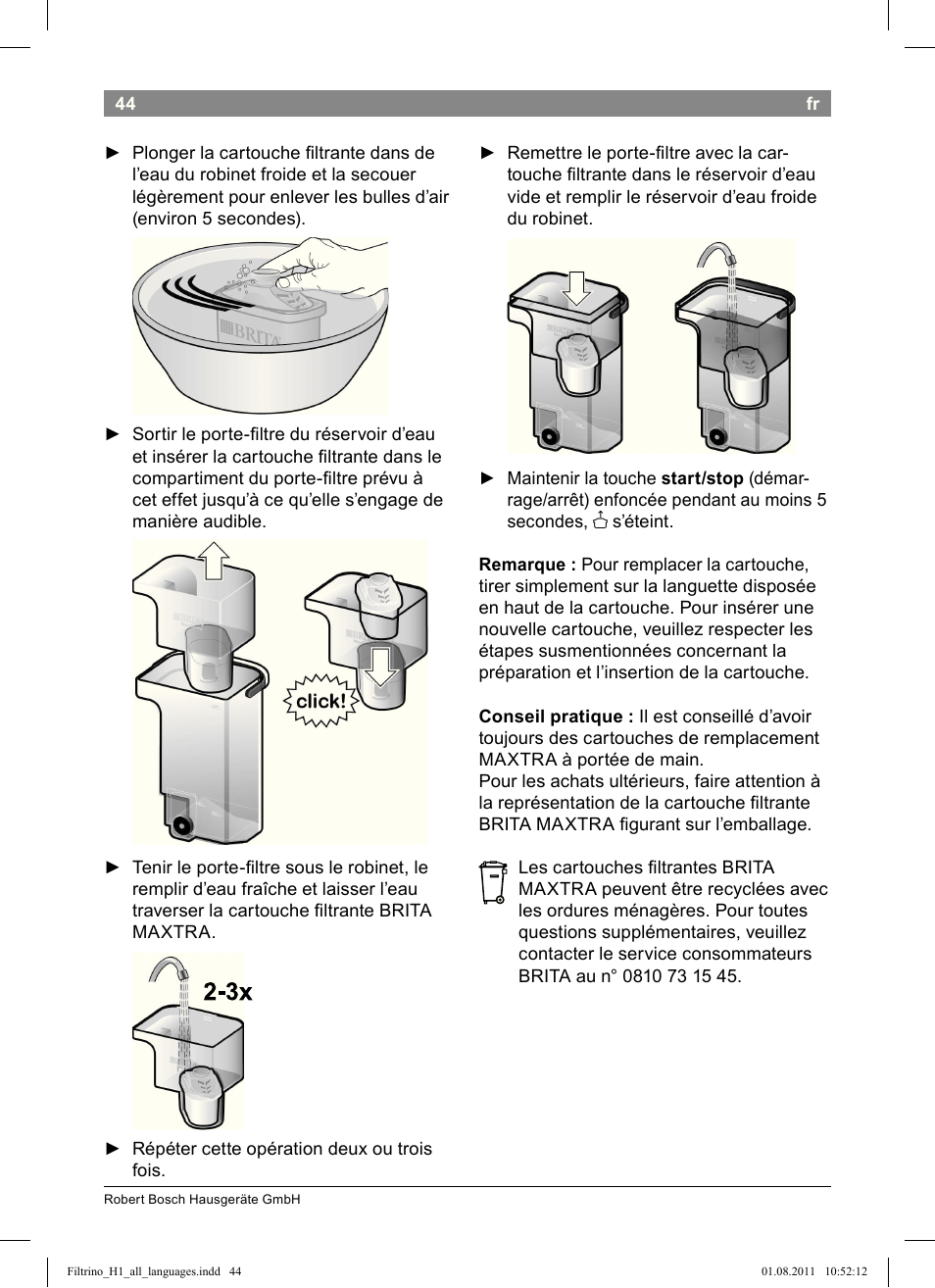 Bosch THD2023 Heißwasserspender Filtrino FastCup User Manual | Page 44 / 154