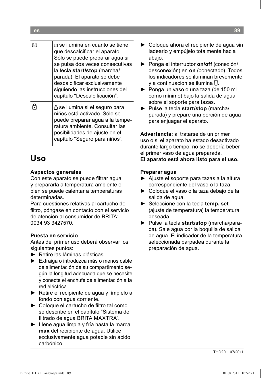 Bosch THD2023 Heißwasserspender Filtrino FastCup User Manual | Page 89 / 154