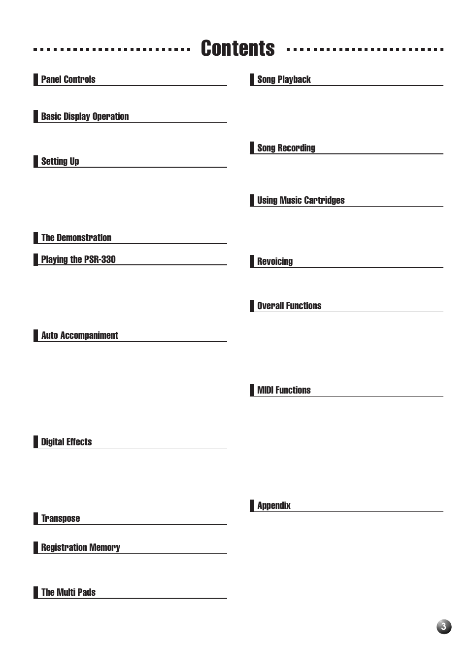 Yamaha PSR-330 User Manual | Page 5 / 90