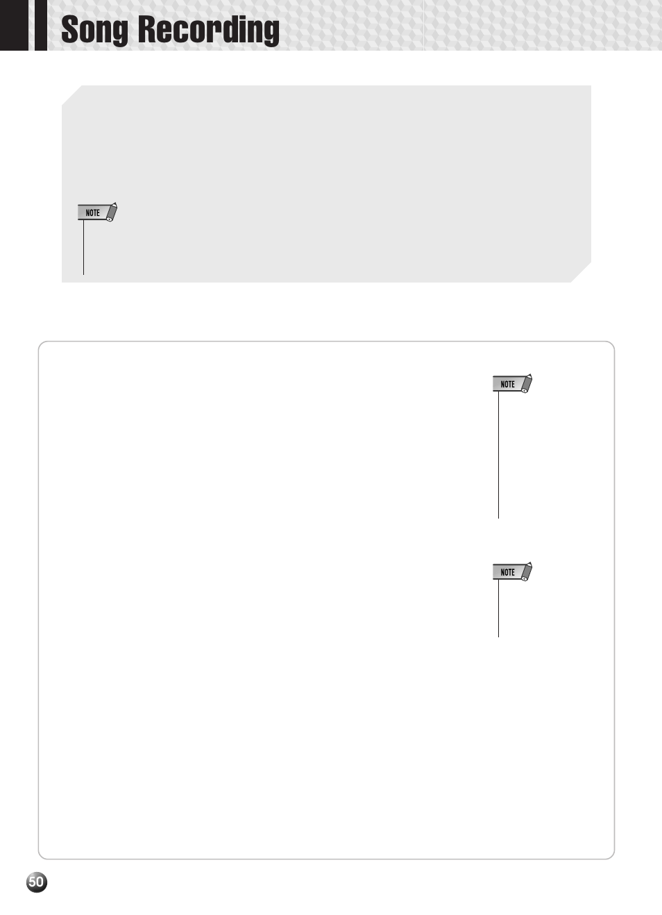 Song recording | Yamaha PSR-330 User Manual | Page 52 / 90