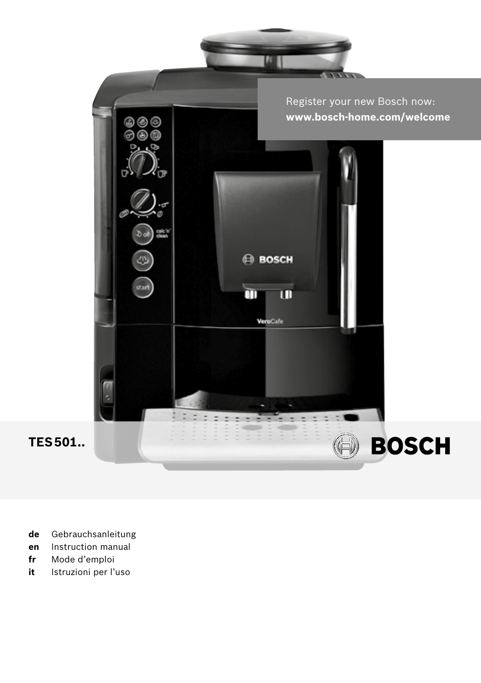 Bosch TES50159DE VeroCafe Kaffeevollautomat schwarz User Manual | 86 pages