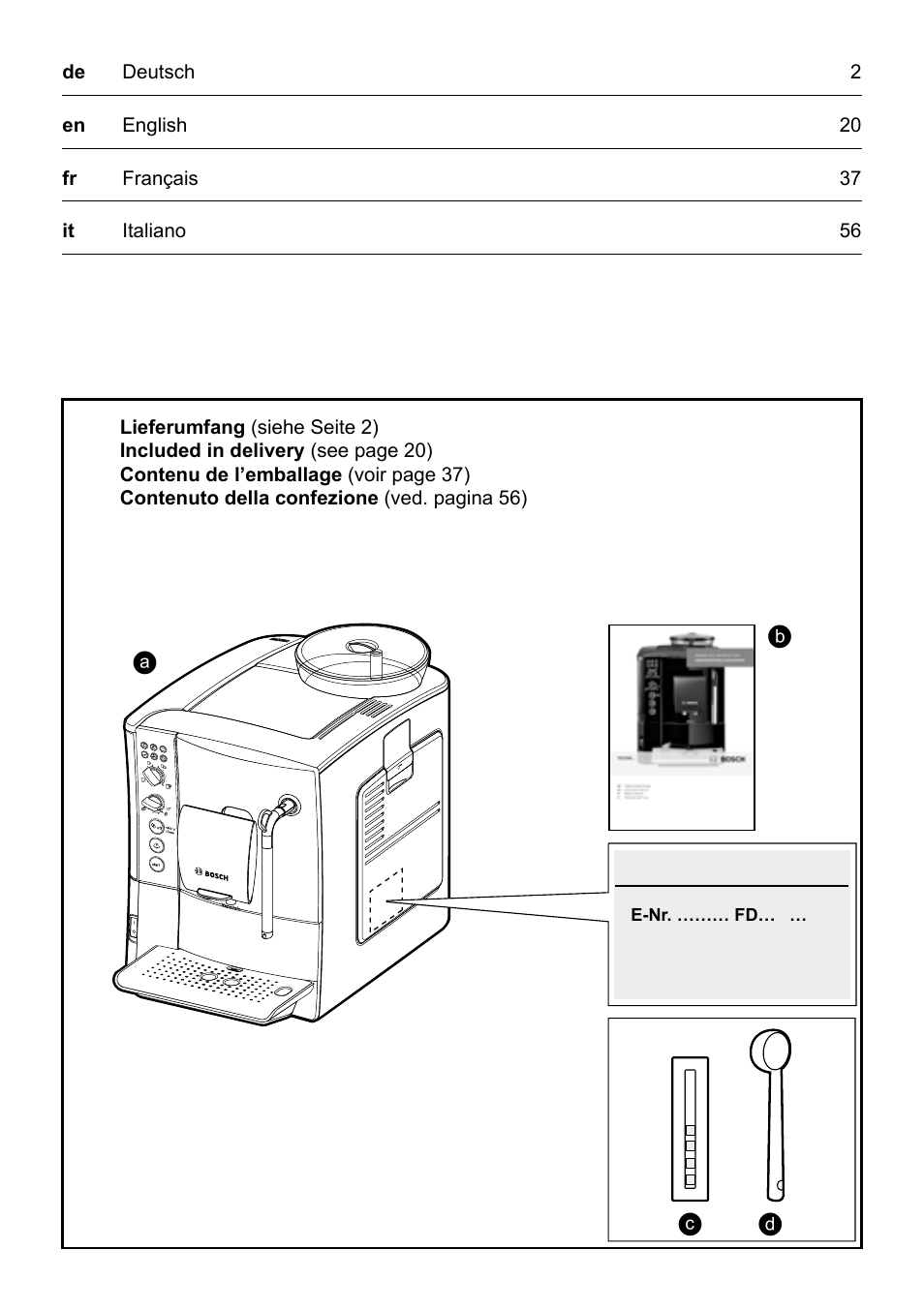Cd 1 2 | Bosch TES50159DE VeroCafe Kaffeevollautomat schwarz User Manual | Page 2 / 86