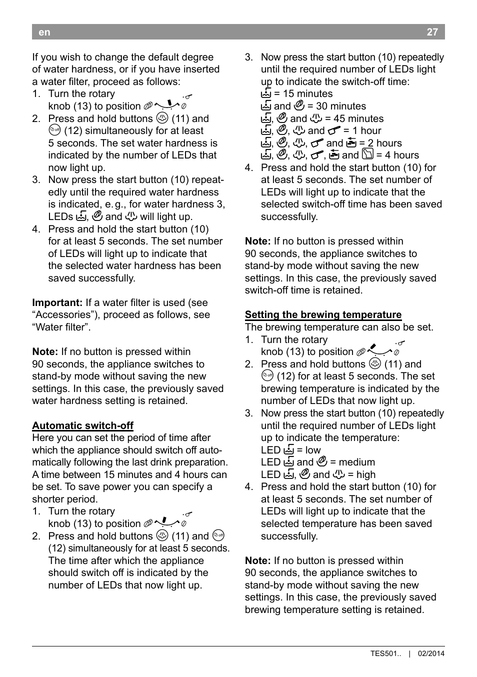 Bosch TES50159DE VeroCafe Kaffeevollautomat schwarz User Manual | Page 31 / 86