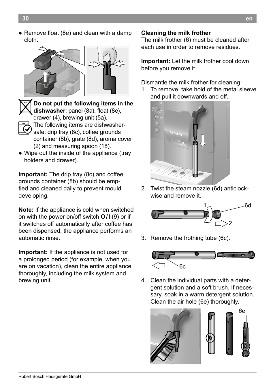 Bosch TES50159DE VeroCafe Kaffeevollautomat schwarz User Manual | Page 34 / 86