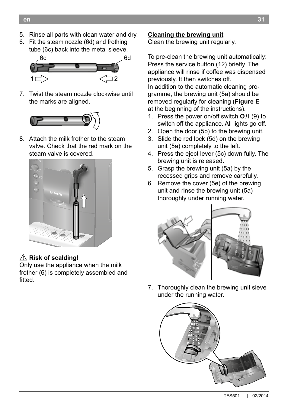 Bosch TES50159DE VeroCafe Kaffeevollautomat schwarz User Manual | Page 35 / 86