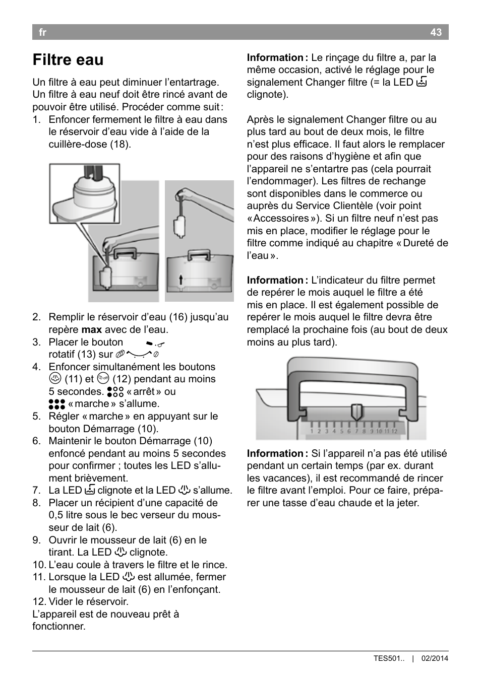 Filtre eau | Bosch TES50159DE VeroCafe Kaffeevollautomat schwarz User Manual | Page 47 / 86