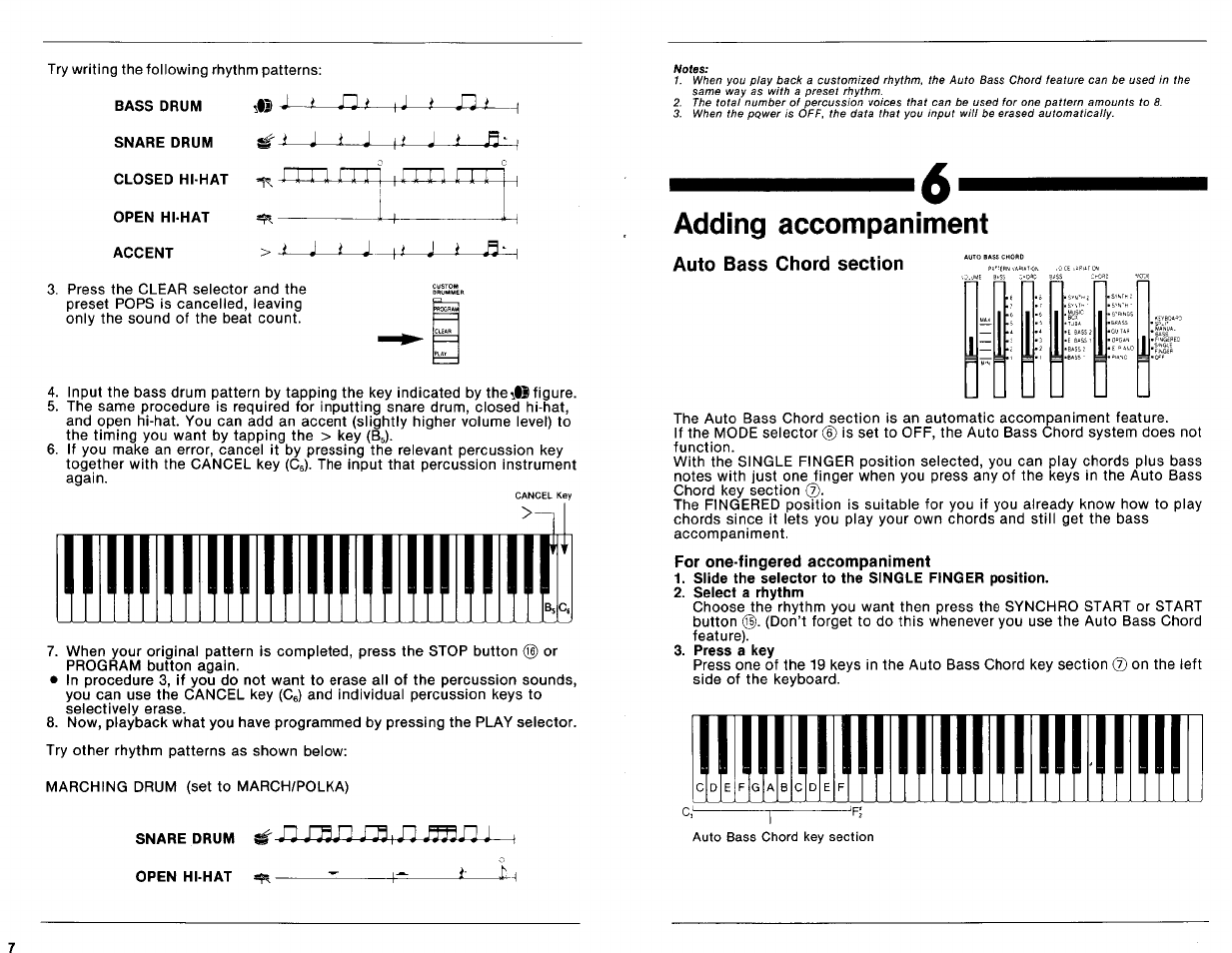 Adding accompaniment | Yamaha PSR-41 User Manual | Page 6 / 13