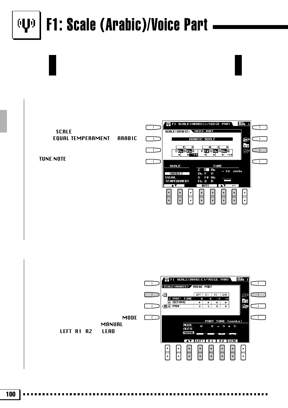 F1: scale (arabic)/voice part | Yamaha PSR-4000 User Manual | Page 104 / 165