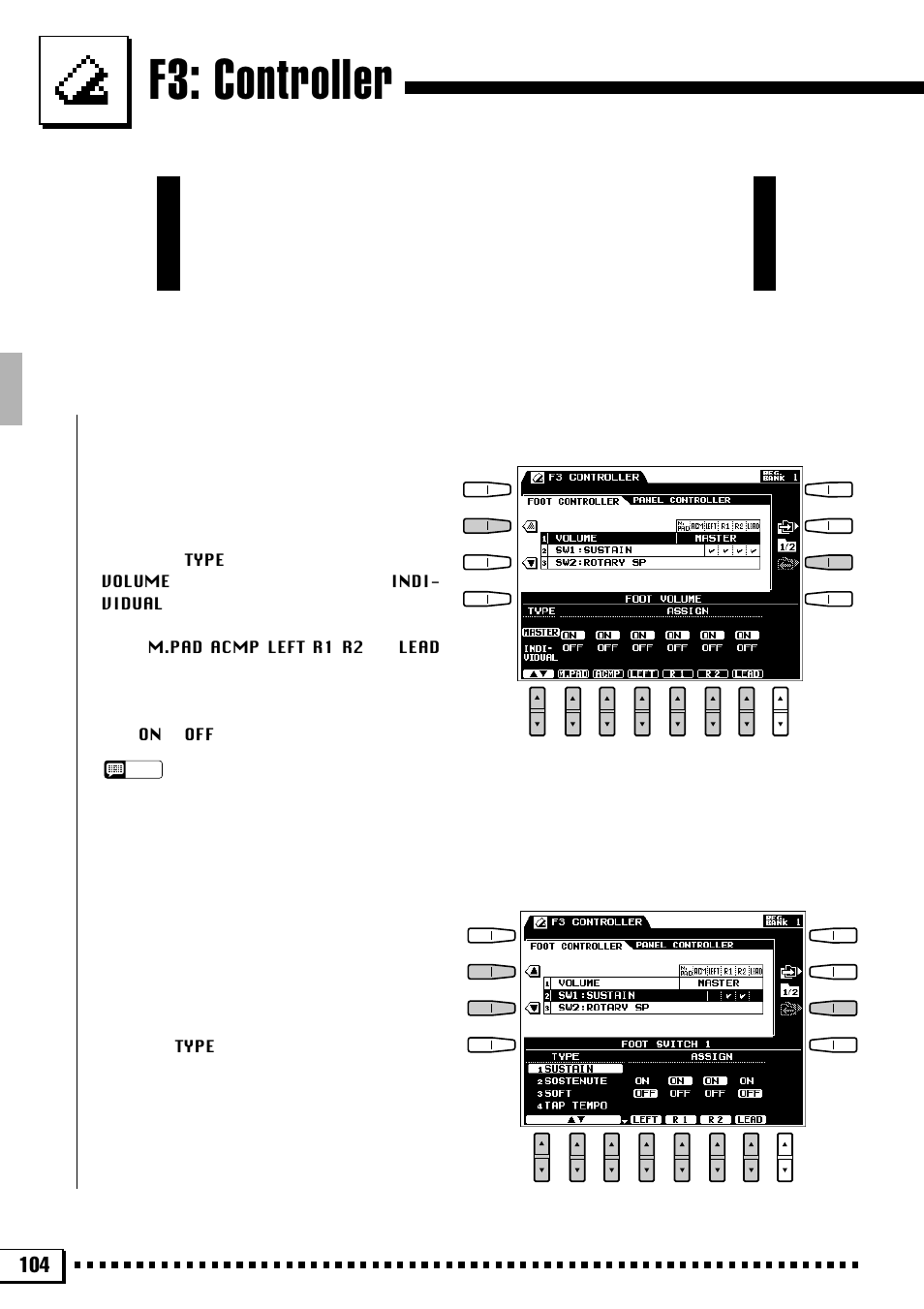 F3: controller | Yamaha PSR-4000 User Manual | Page 108 / 165