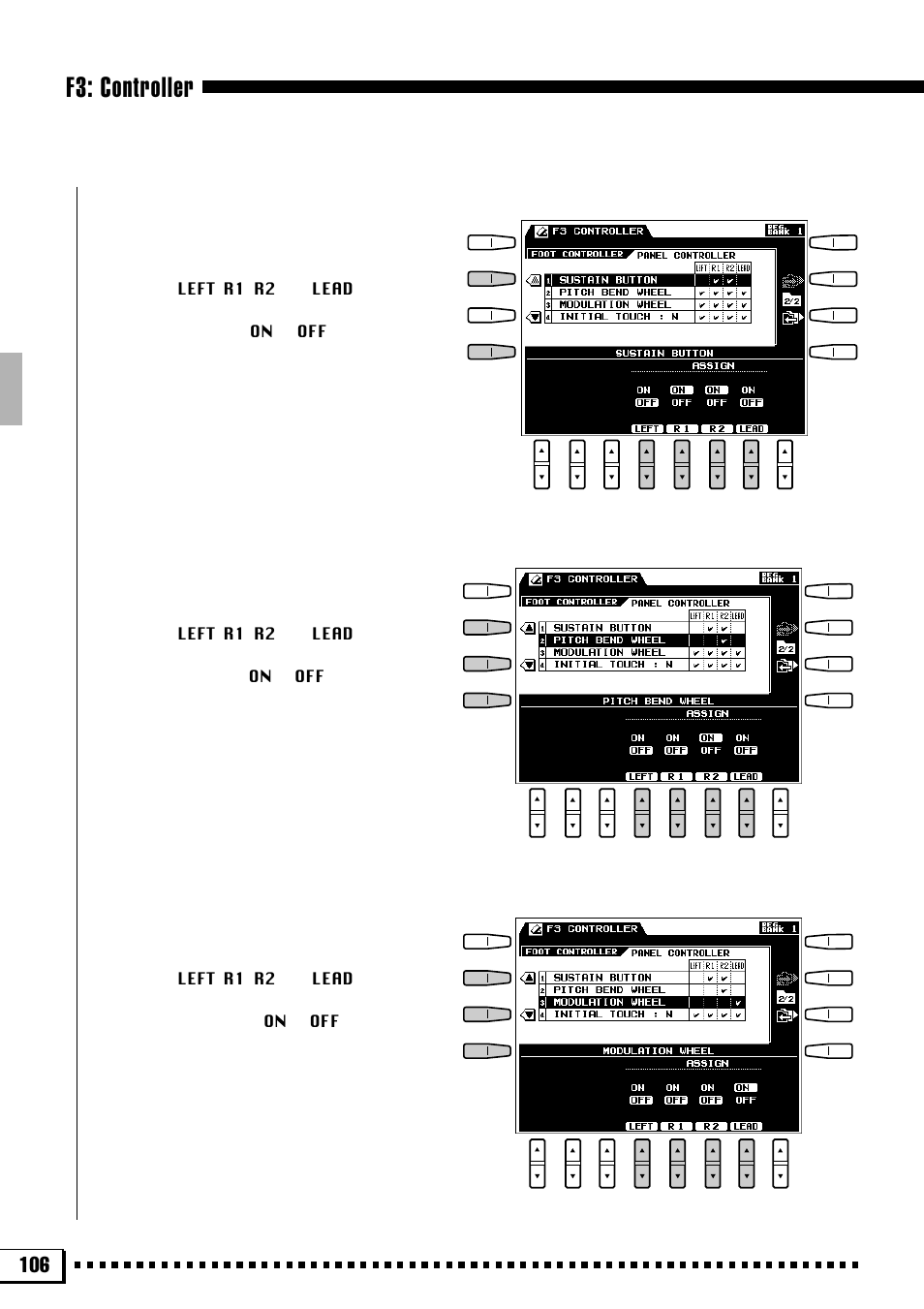 F3: controller | Yamaha PSR-4000 User Manual | Page 110 / 165