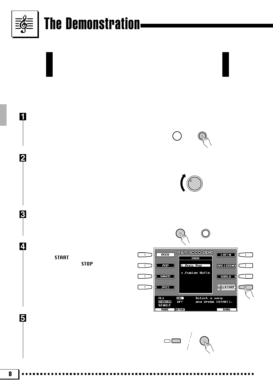 The demonstration | Yamaha PSR-4000 User Manual | Page 12 / 165