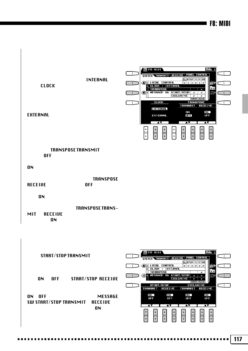 F8: midi | Yamaha PSR-4000 User Manual | Page 121 / 165