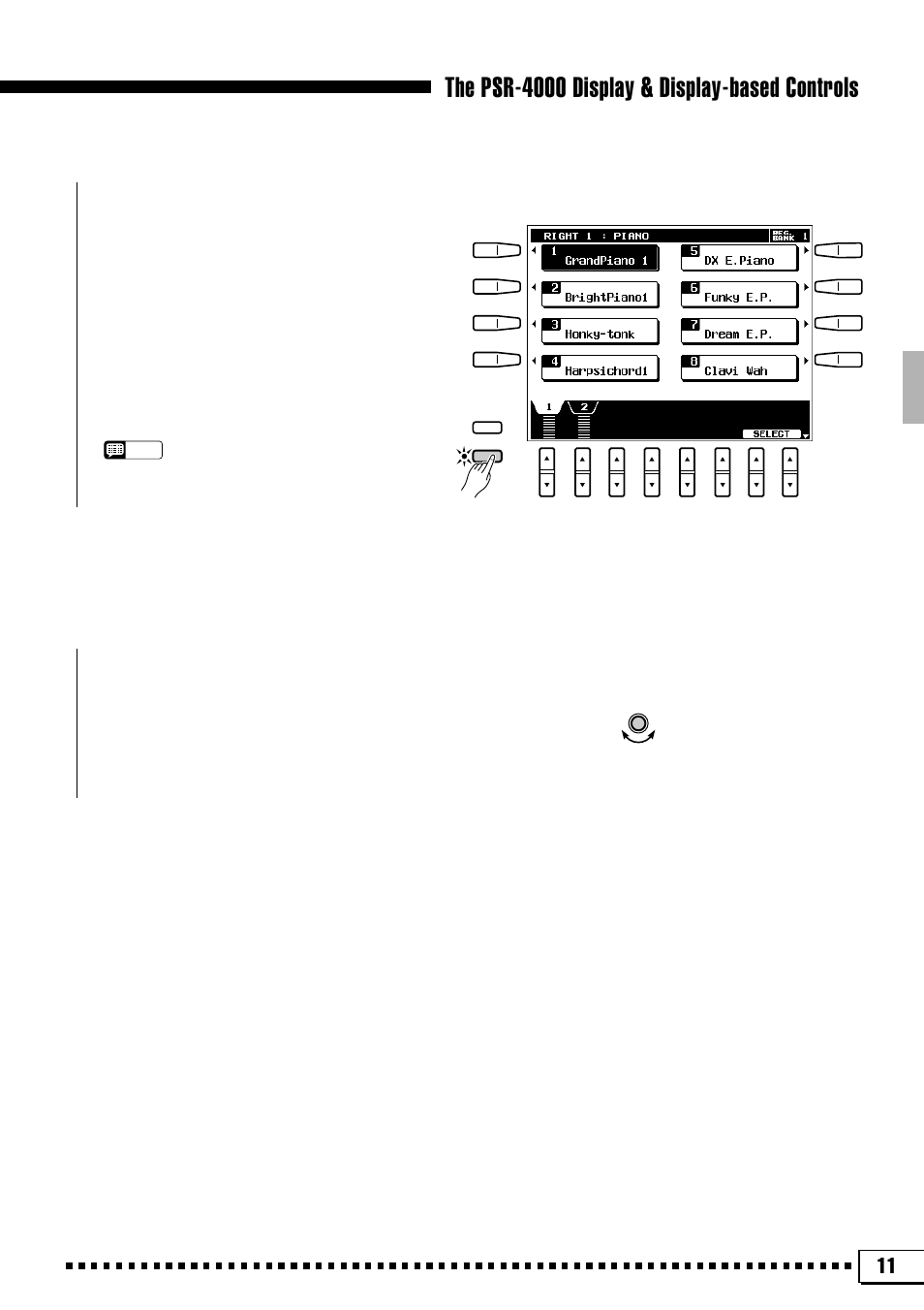 The psr-4000 display & display-based controls, The [list hold] button, The [lcd contrast] control | Yamaha PSR-4000 User Manual | Page 15 / 165