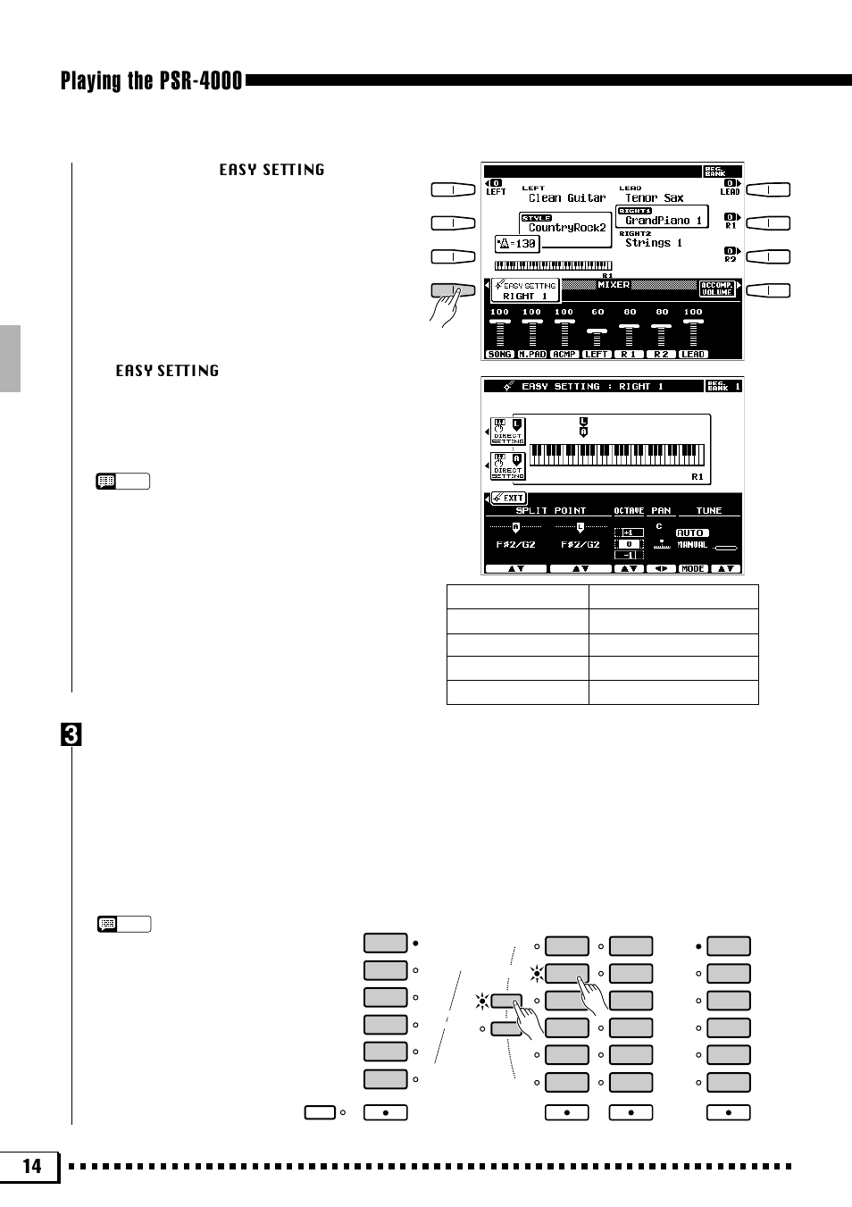 Playing the psr-4000, Select a voice or voices | Yamaha PSR-4000 User Manual | Page 18 / 165