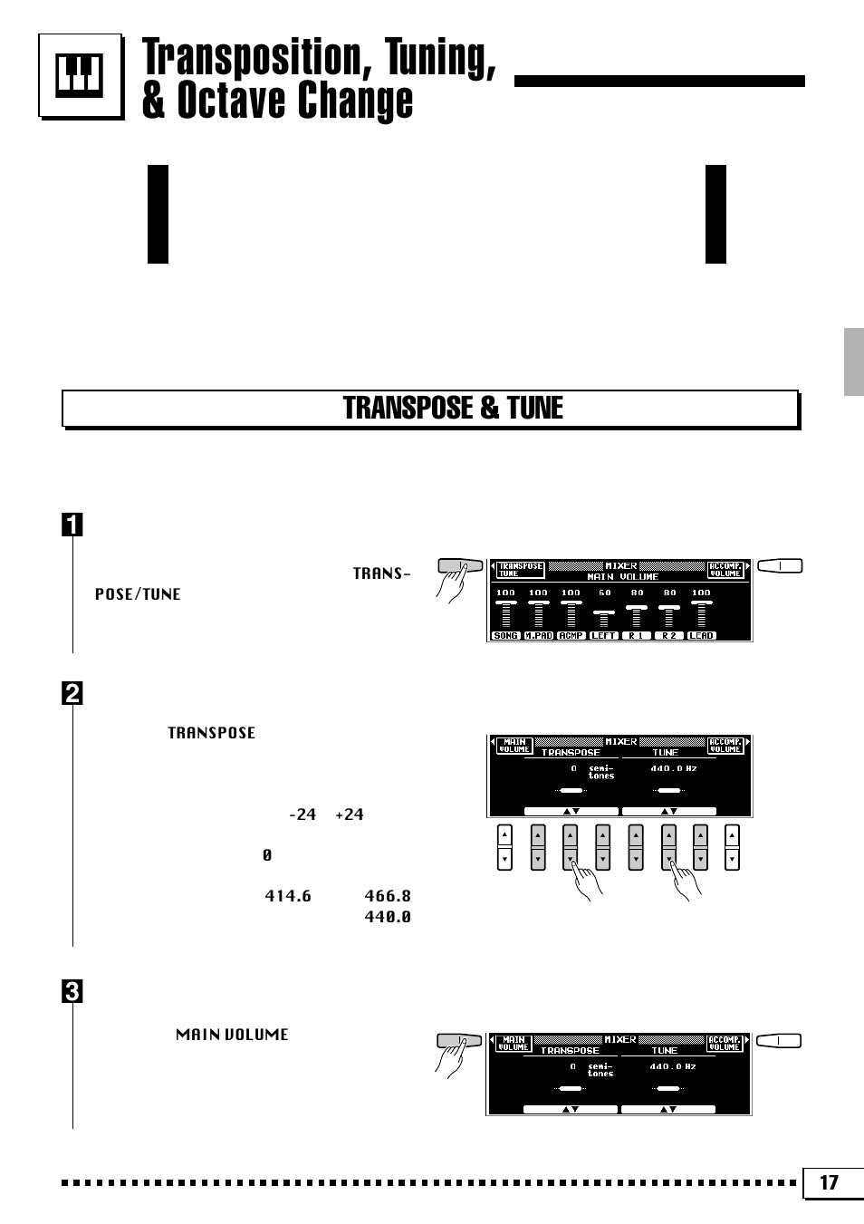 Transposition, tuning, & octave change, Transpose & tune | Yamaha PSR-4000 User Manual | Page 21 / 165