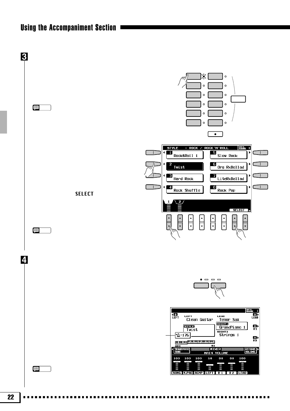 Select a style, Set the tempo | Yamaha PSR-4000 User Manual | Page 26 / 165