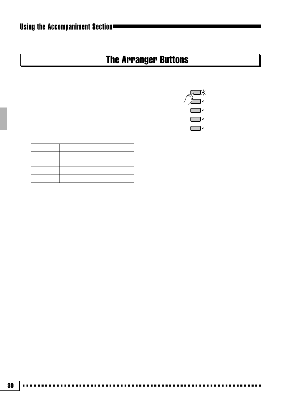 The arranger buttons | Yamaha PSR-4000 User Manual | Page 34 / 165