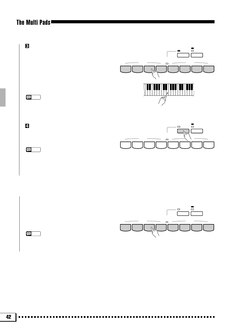 The multi pads, Playing the percussion pads, Assign the instruments | Press [rec/stop] to end assignment | Yamaha PSR-4000 User Manual | Page 46 / 165