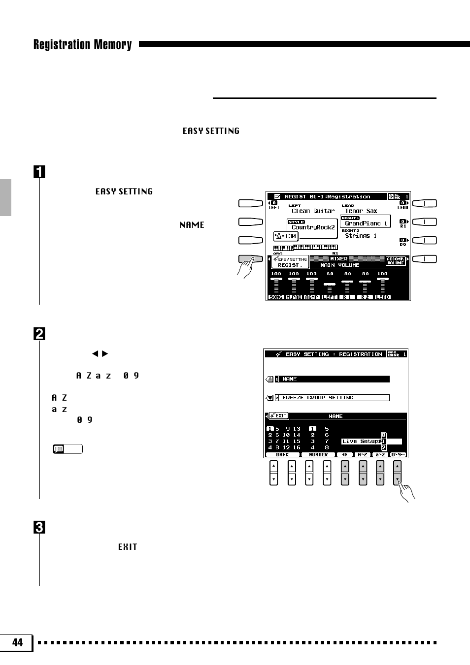 Entering a registration name | Yamaha PSR-4000 User Manual | Page 48 / 165