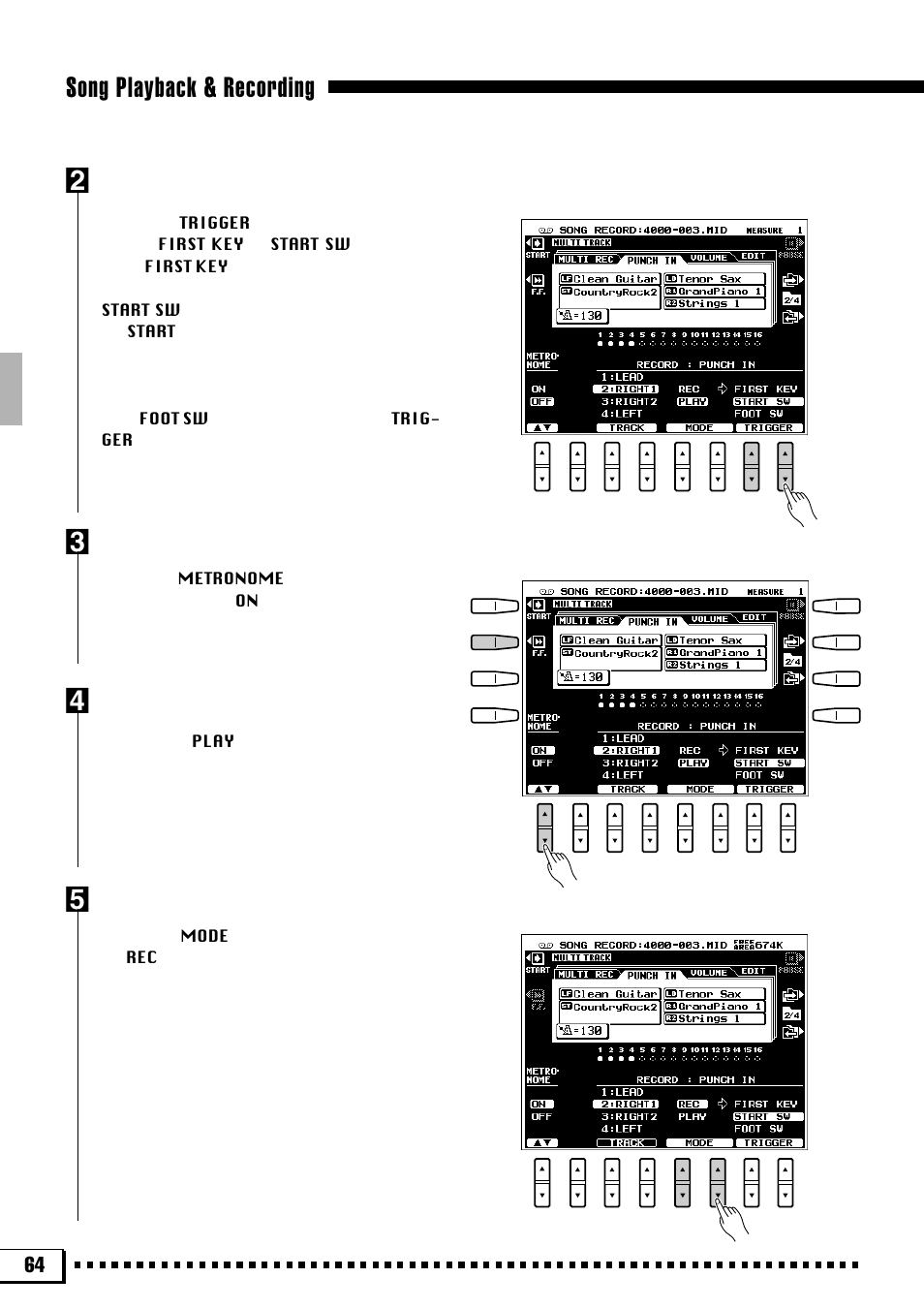 Song playback & recording x | Yamaha PSR-4000 User Manual | Page 68 / 165