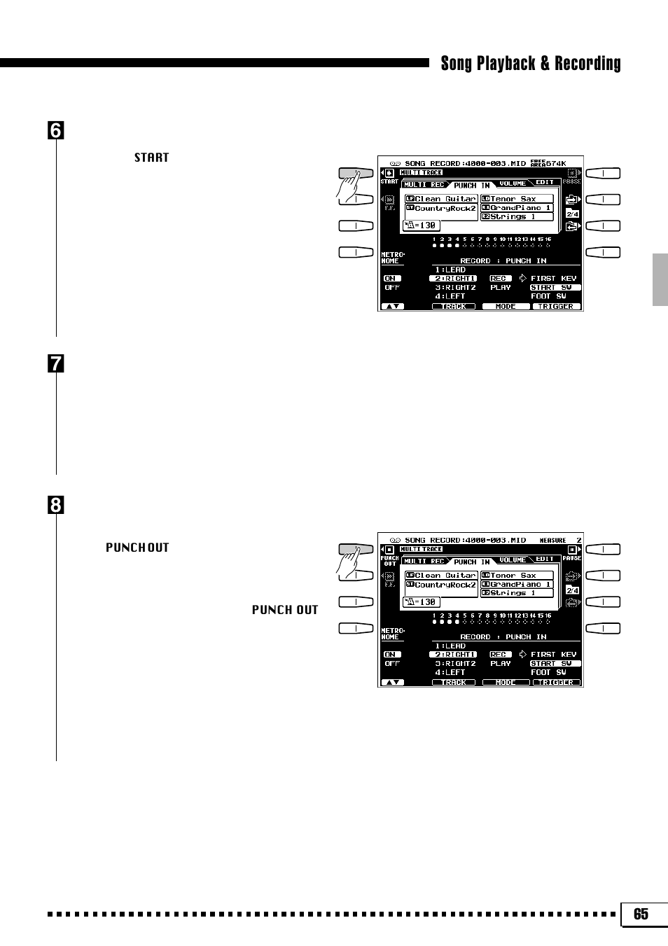 Song playback & recording n | Yamaha PSR-4000 User Manual | Page 69 / 165