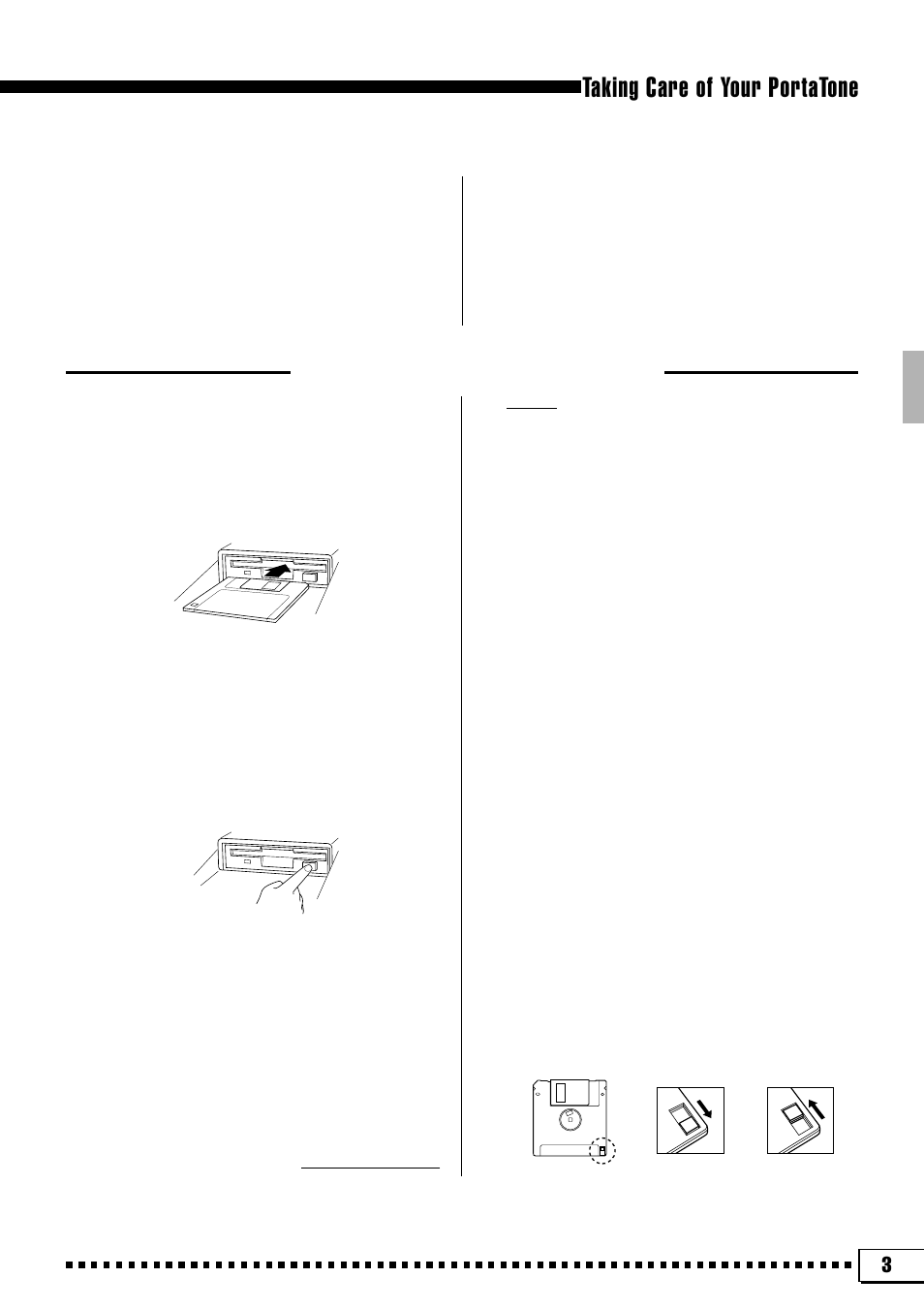 Taking care of your portatone, Floppy disks & the disk drive | Yamaha PSR-4000 User Manual | Page 7 / 165