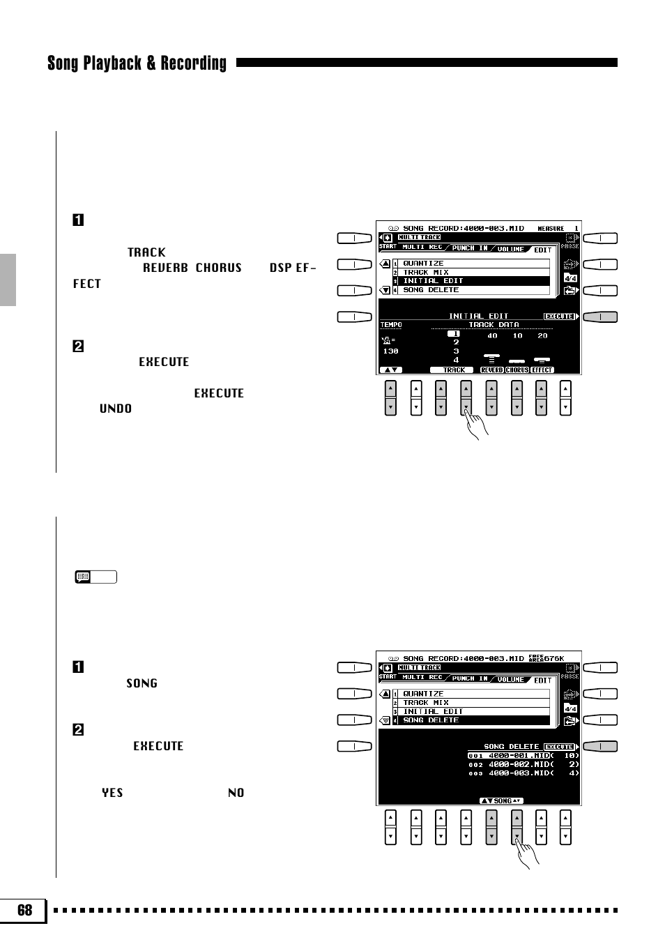 Song playback & recording | Yamaha PSR-4000 User Manual | Page 72 / 165