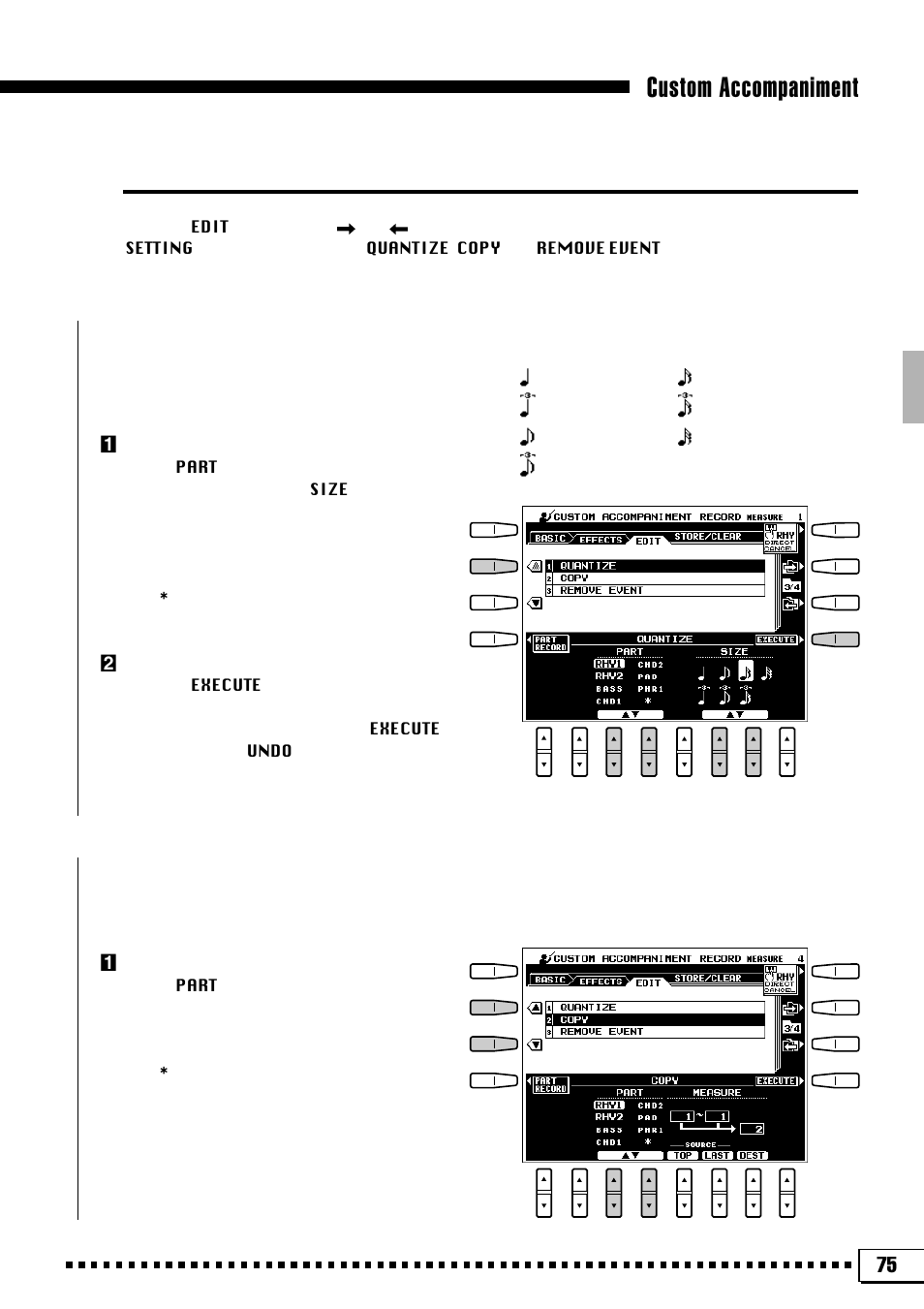 Custom accompaniment, Edit | Yamaha PSR-4000 User Manual | Page 79 / 165