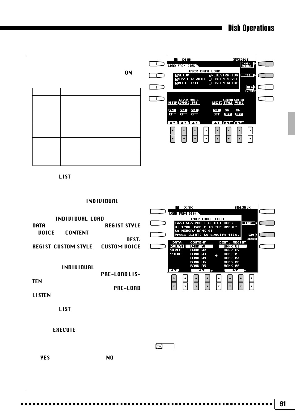 Disk operations | Yamaha PSR-4000 User Manual | Page 95 / 165