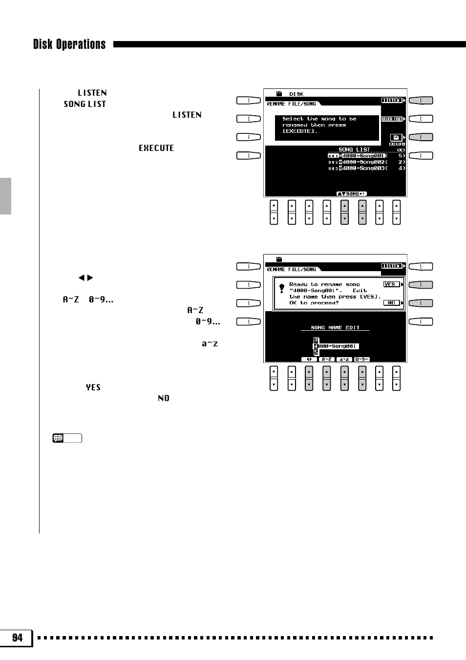 Disk operations | Yamaha PSR-4000 User Manual | Page 98 / 165