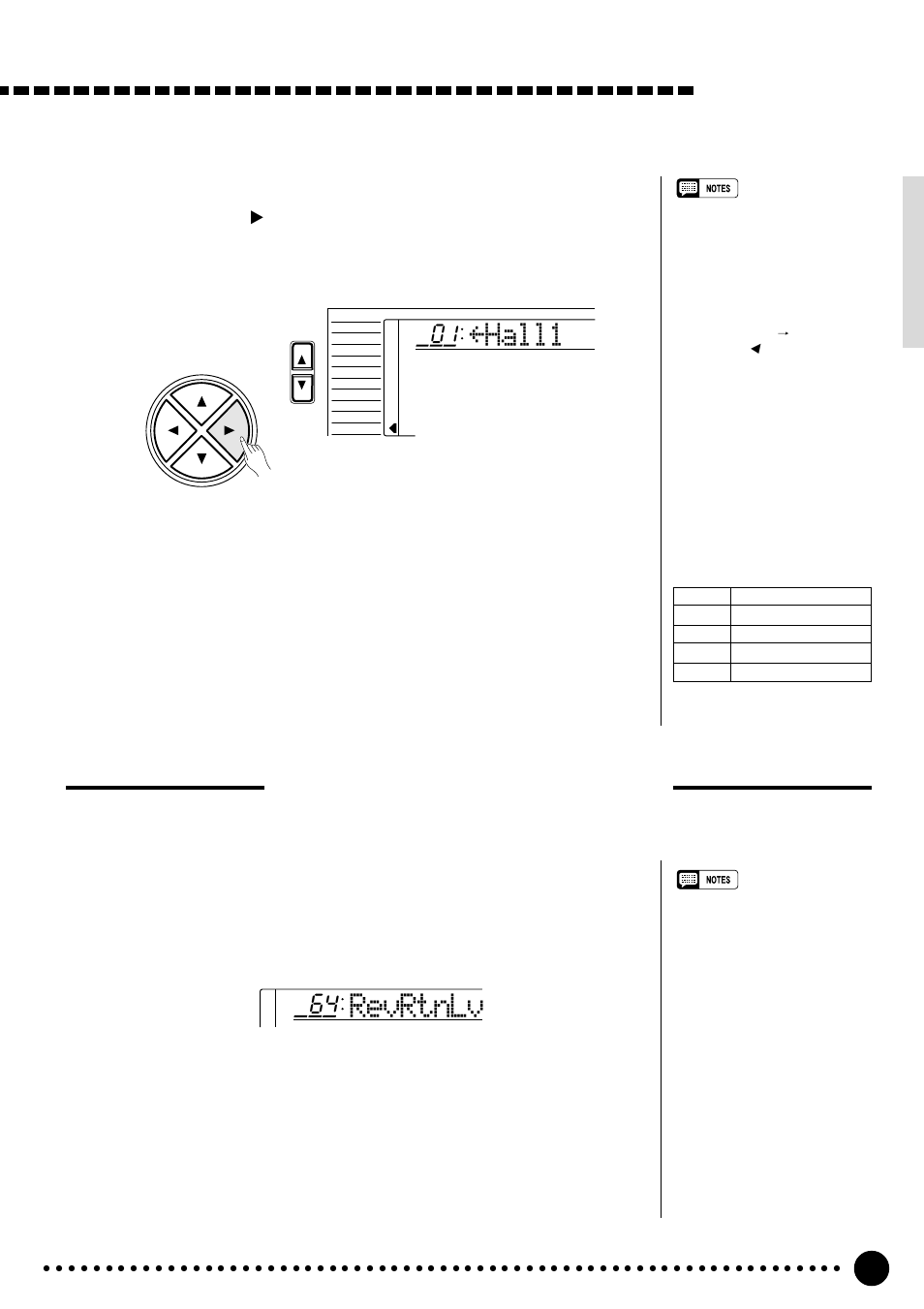 Digital effects, Revrtnlv, Hall1 | Setting the reverb return level | Yamaha PSR-520 User Manual | Page 26 / 102