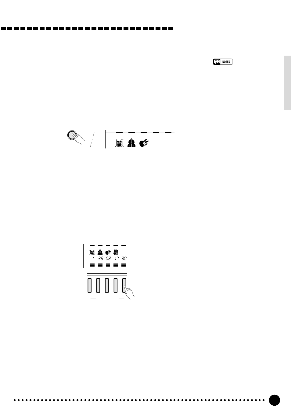 Using auto accompaniment, Large/small accompaniment, Muting individual tracks | Yamaha PSR-520 User Manual | Page 40 / 102