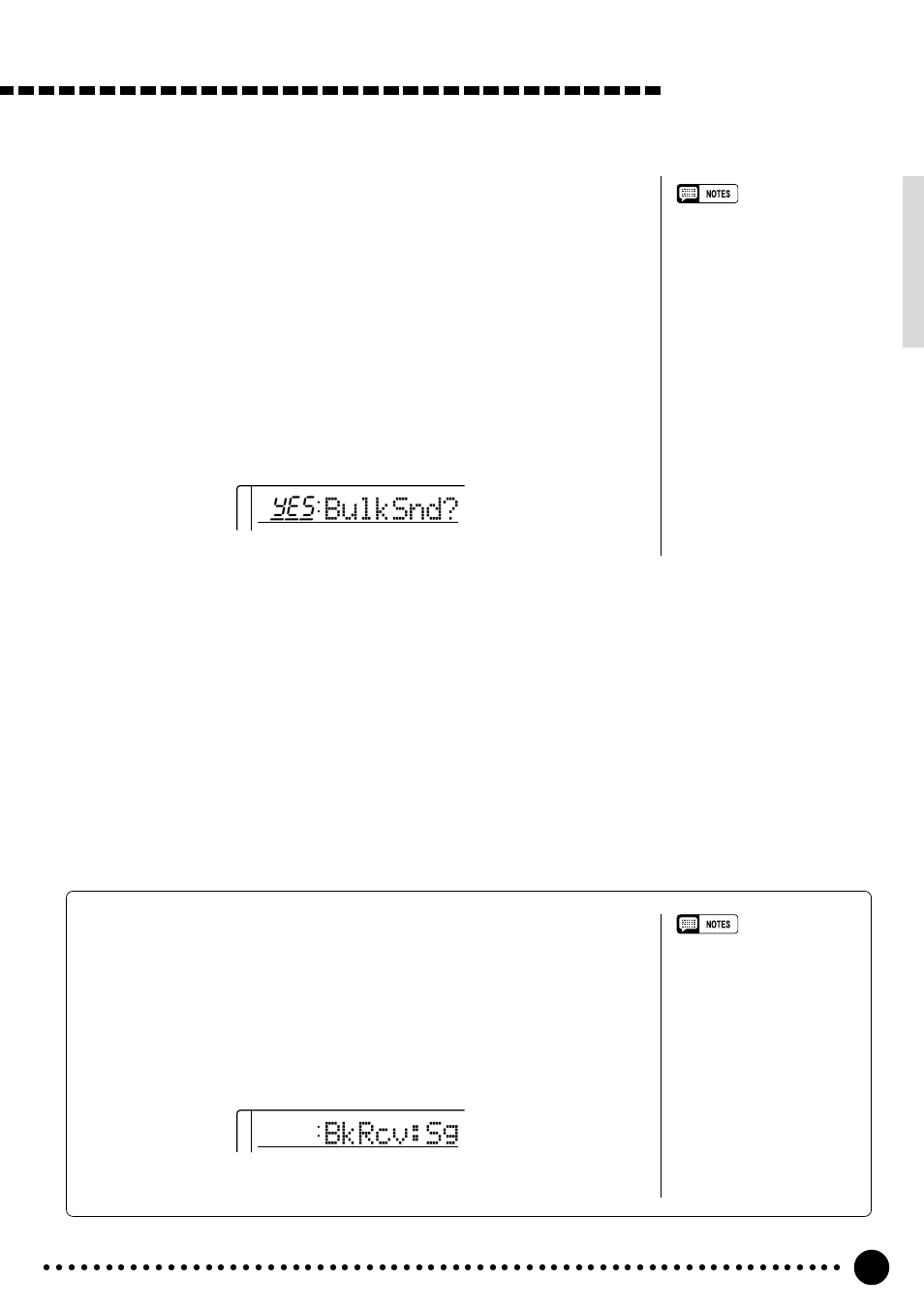 Overall functions, Bkrcv:sg, Bulksnd | Yamaha PSR-520 User Manual | Page 76 / 102