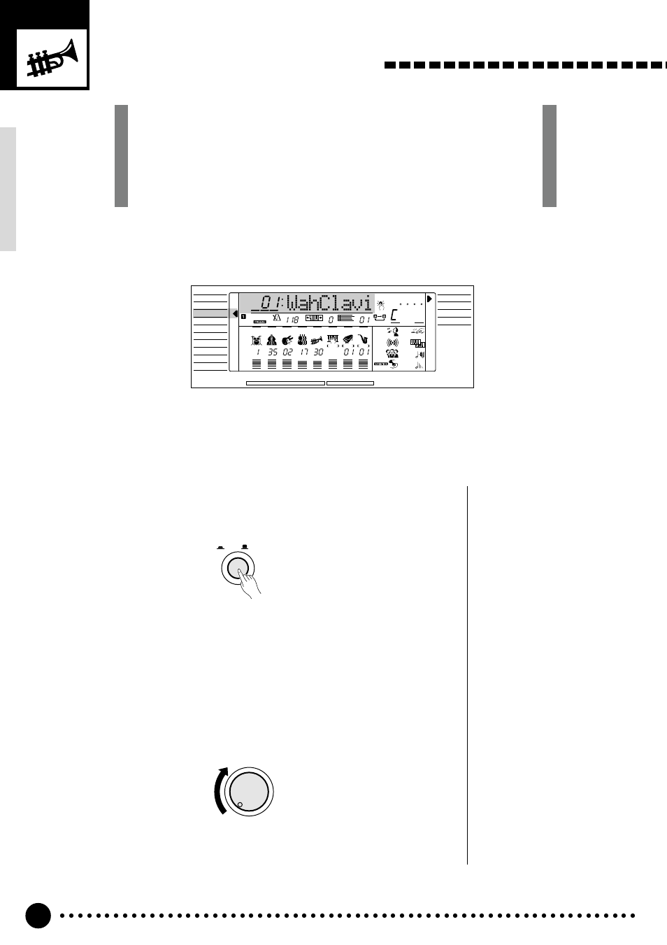 The demonstration, Wahclavi, Switch on | Set an initial volume level, Turn the power on by pressing the [power] switch | Yamaha PSR-520 User Manual | Page 9 / 102