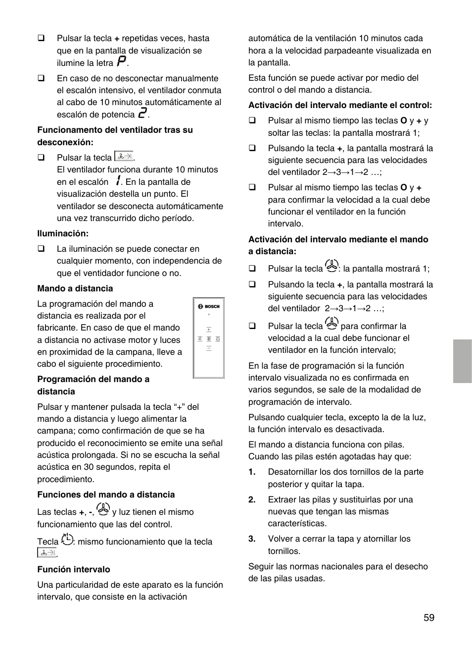 Bosch DID09T950 Edelstahl 90 cm breit Deckenlüftung User Manual | Page 59 / 124