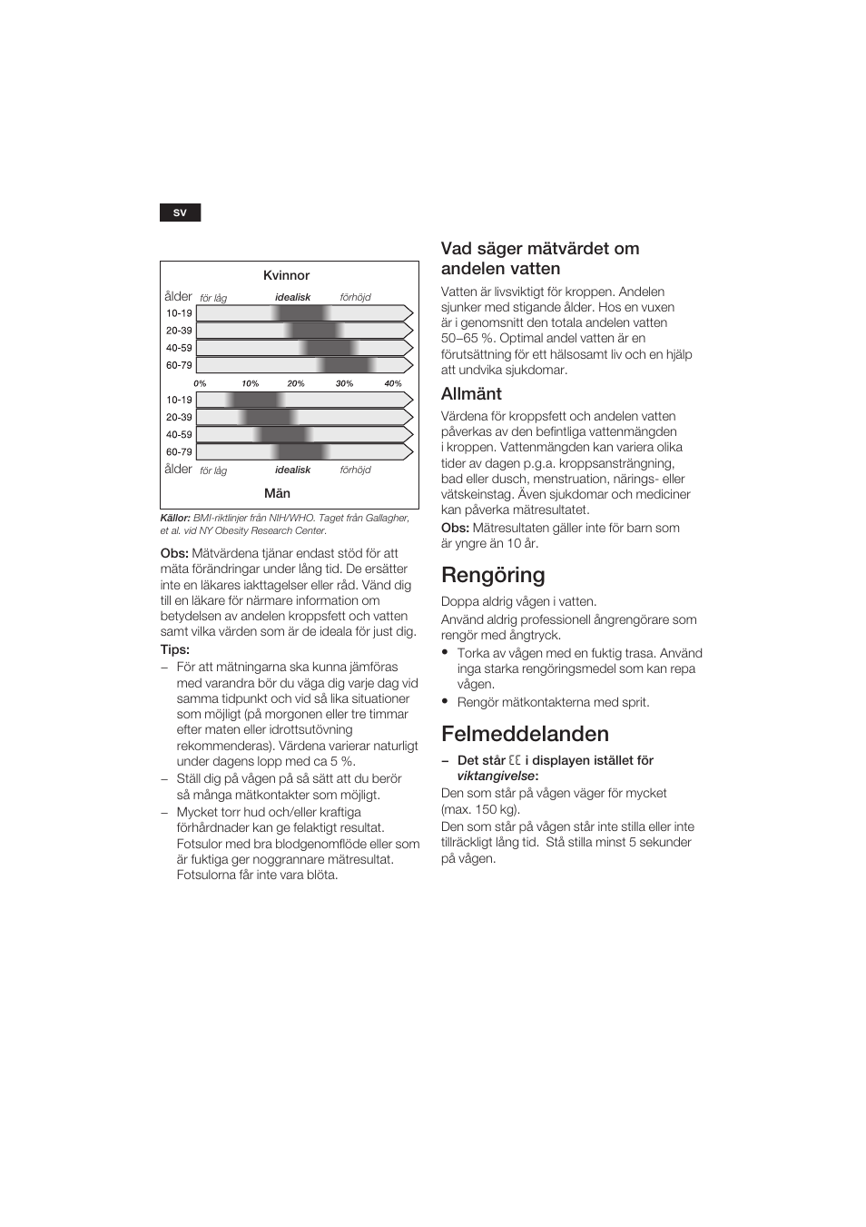 Rengöring, Felmeddelanden, Vad säger mätvärdet om andelen vatten | Allmänt | Bosch PPW3120 Analysewaage elektronisch axxence easy coach User Manual | Page 31 / 77