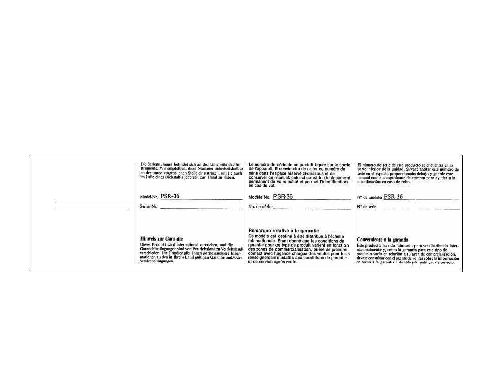 Yamaha | Yamaha PSR-36 User Manual | Page 28 / 28