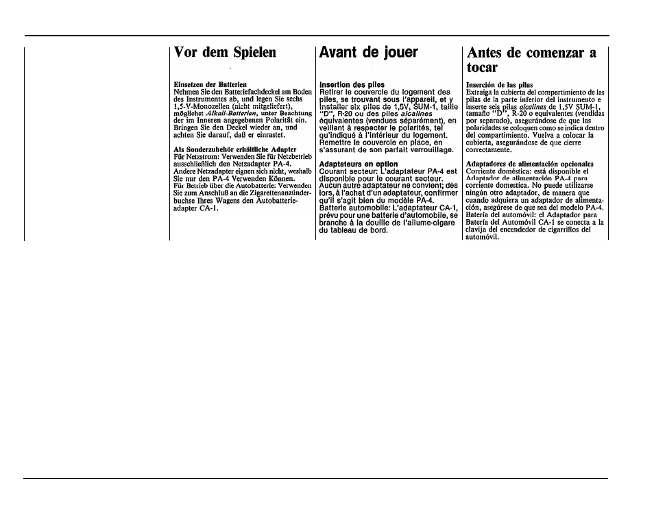 Before playing | Yamaha PSR-36 User Manual | Page 3 / 28