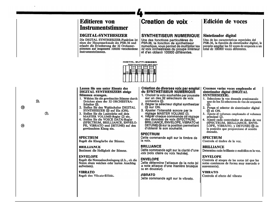 Voice editing | Yamaha PSR-36 User Manual | Page 8 / 28